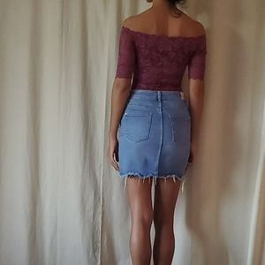 GUESS merlot lace bodysuit